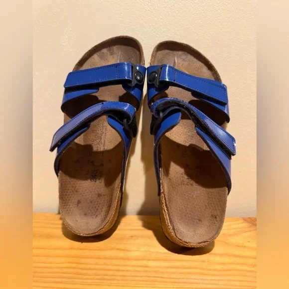 Birkenstock Birki's Madura Royal Blue Velcro Double Strap Sandals Size 7 - Picture 4 of 11